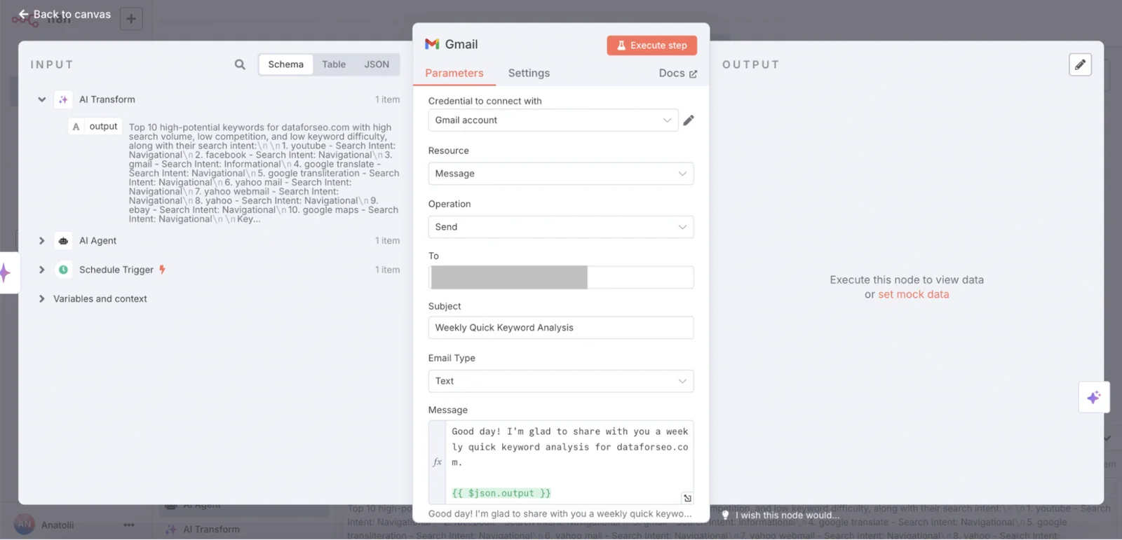 Dashboard view for the SE Ranking MCP Server